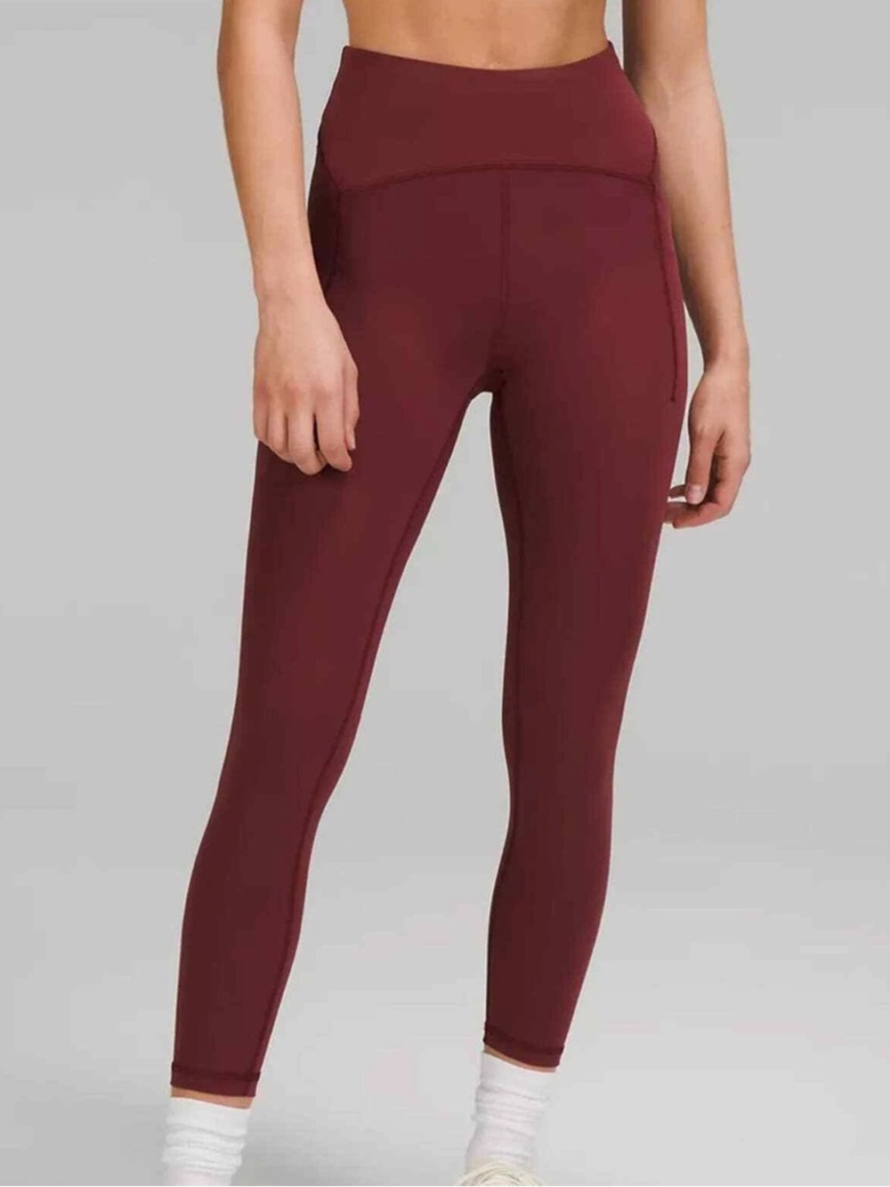 Lululemon Power Thru High Rise Tight Leggings 25” Red Merlot size 10 $128
